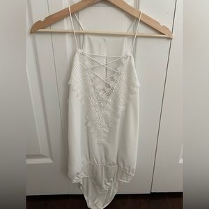 Wayf white lace bodysuit